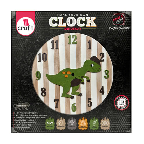 icraft DIY Clock Kit-Dinosaur