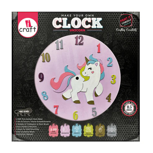 icraft DIY Clock Kit-Unicorn