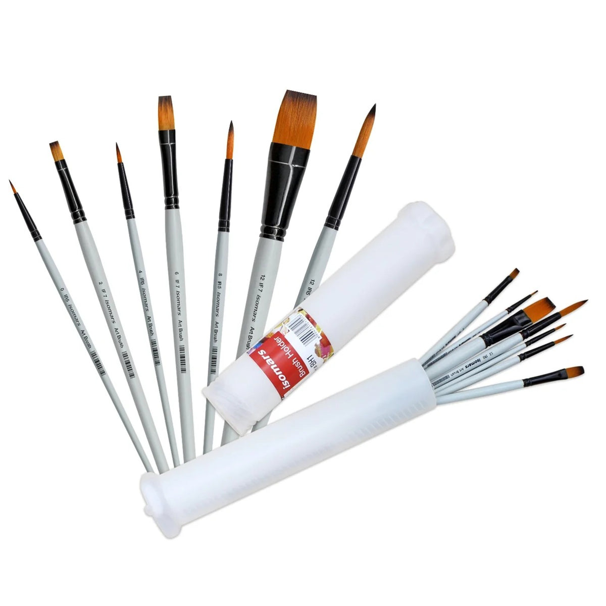 Isomarsh PBMH round and flat set of 7 brush with holder