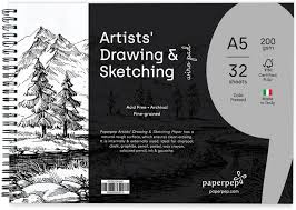 paperpep sketching and drawing pad-200gsm A5 PPSD2A5W