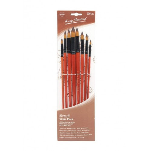 Artpark Keep Smiling 8 Pcs Round Artist Brush Set