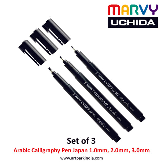 Marvy Uchida Arabic Calligraphy Pen Black Set of 3