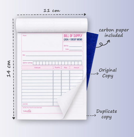 power bill book cash memo no 0