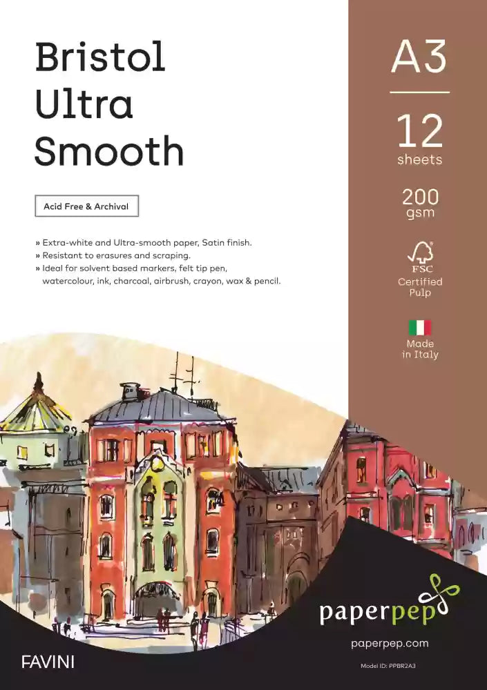 paperpep bristol ultra smooth paper-200gsm A3 PPBR2A3