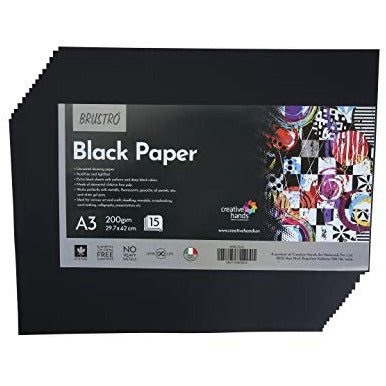 BRUSTRO BLACK PAPER 200GSM A3