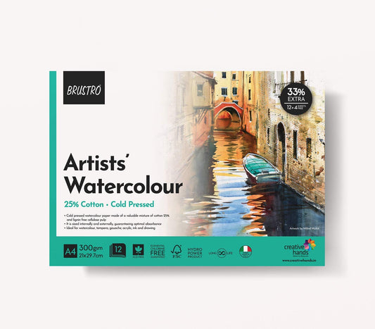 BRUSTRO WATERCOLOUR GLUE PAD 300GSM A4