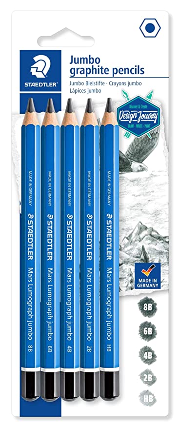 STAEDTLER MARS LUMO JUMBO GRAPHITE PENCIL SET OF 5-100JSBK5