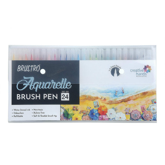 BRUSTRO AQUARELLE BRUSH PEN SET OF 24