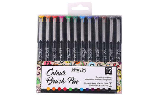 BRUSTRO COLOUR BRUSH PEN SET OF 12