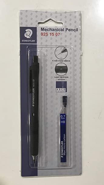STAEDTLER MECHANICAL PENCIL WITH LEAD BLISTER PACK METAL 0.7MM-925 15 07 ABKD