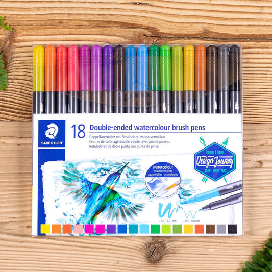 STAEDTLER DOUBLE ENDED WATER COLOUR BRUSH PEN 18-3001 TB18