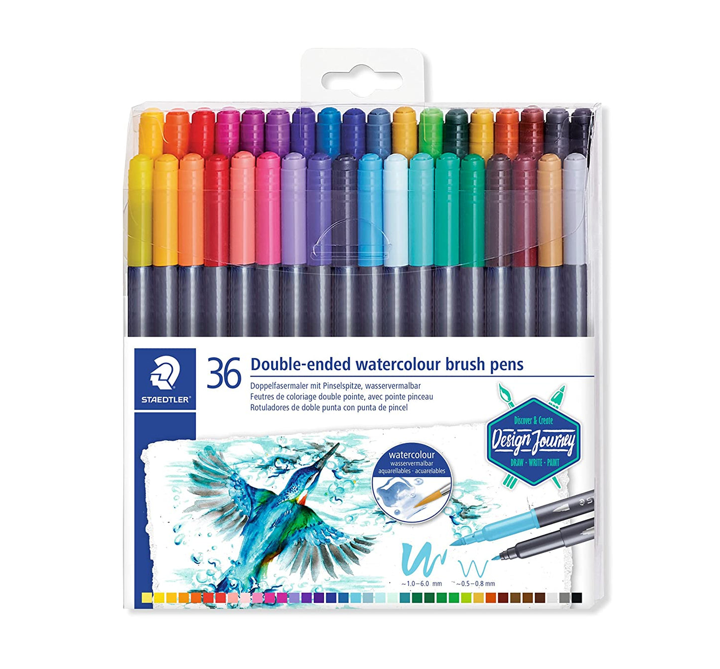 STAEDTLER DOUBLE ENDED WATER COLOUR BRUSH PEN 36-3001 TB36