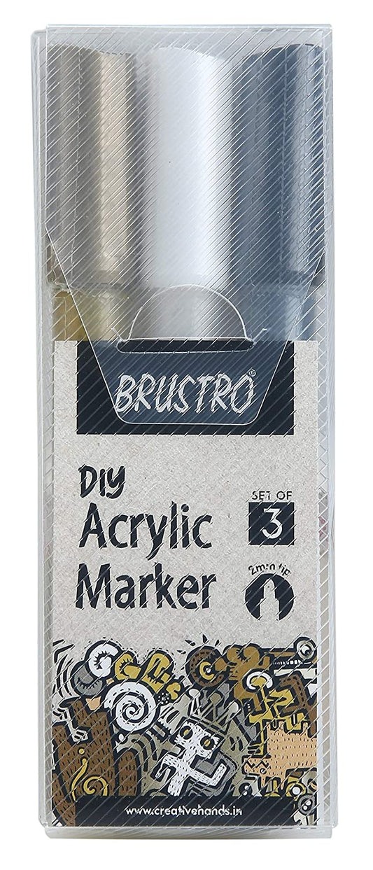 BRUSTRO DIY ACRYLIC MARKER SET OF 3 2MM