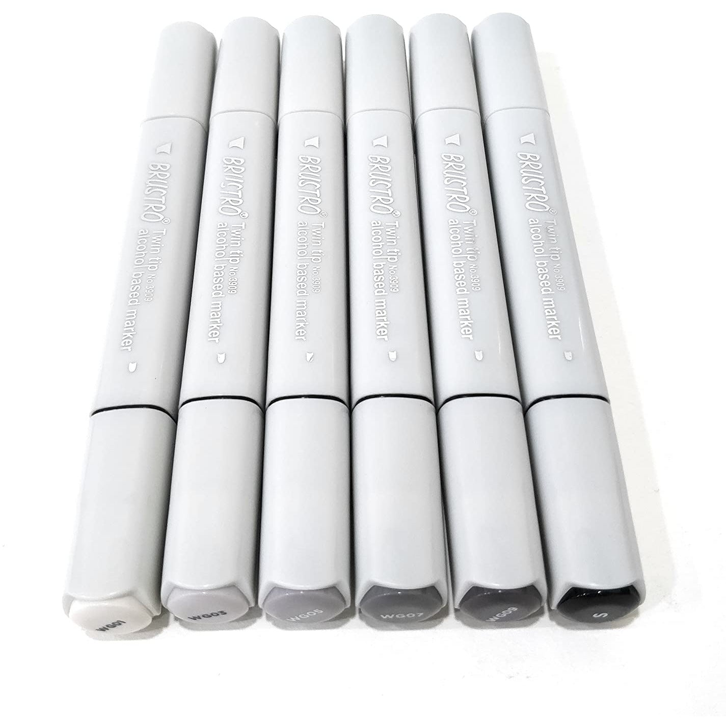 BRUSTRO ALCOHOL MARKER TWIN TIP WARM GRAY-B SET OF 6
