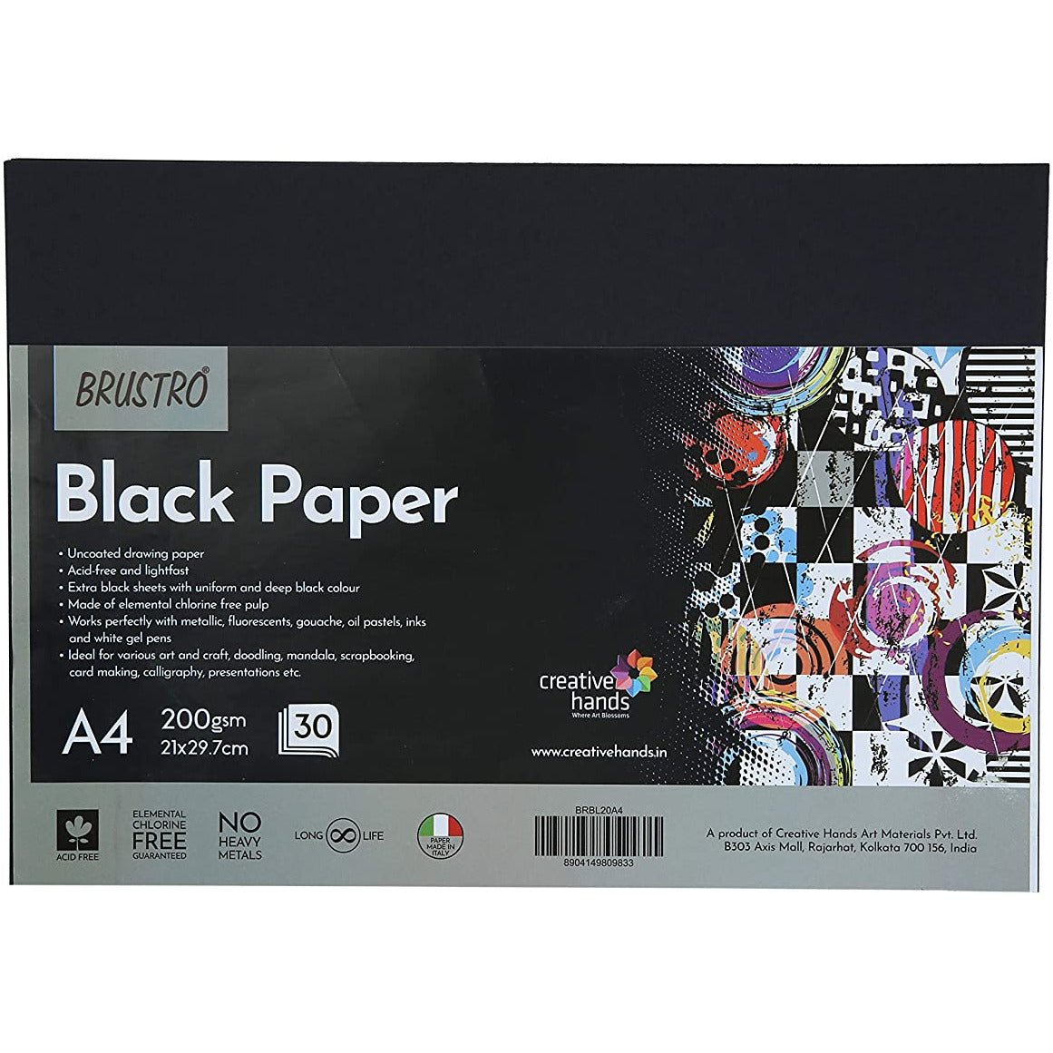 BRUSTRO BLACK PAPER 200GSM A4