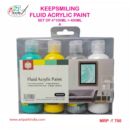 KEEPSMILING FLUID ACRYLIC PAINT OF 4*100ml (A)