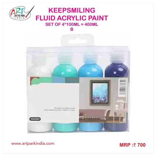 KEEPSMILING FLUID ACRYLIC PAINT OF 4*100ml (B)