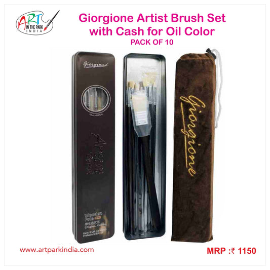 GIORGIONE ARTIST BRUSH SET WITH CASH FOR OIL COLOR PACK OF 10