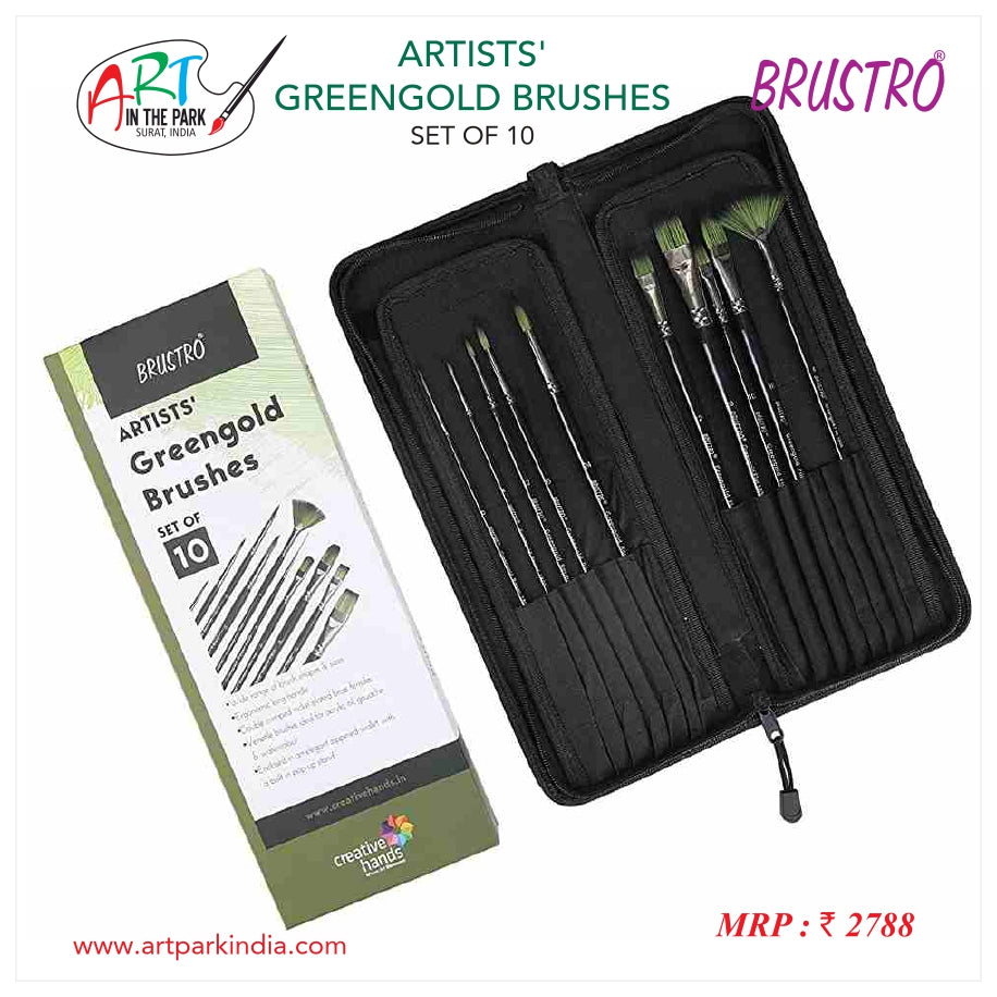 BRUSTRO ARTISTS' GREENGOLD BRUSHES SET OF 10
