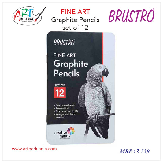 BRUSTRO FINE ART GRAPHITE PENCILS SET OF 12