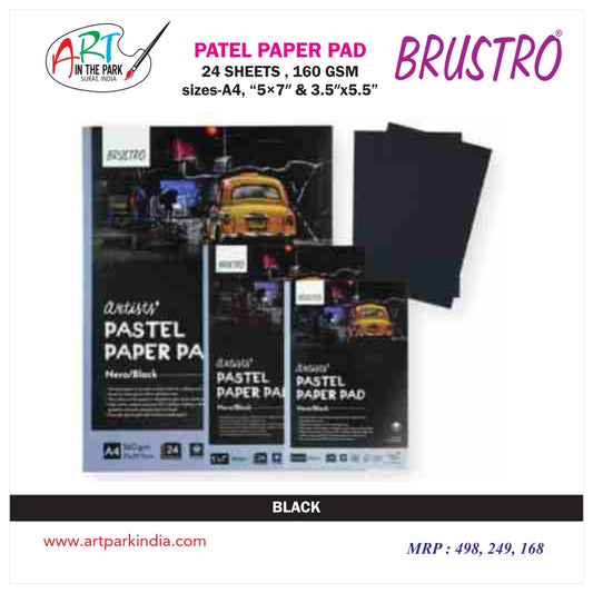 BRUSTRO PASTEL PAPER PAD A4 BLACK