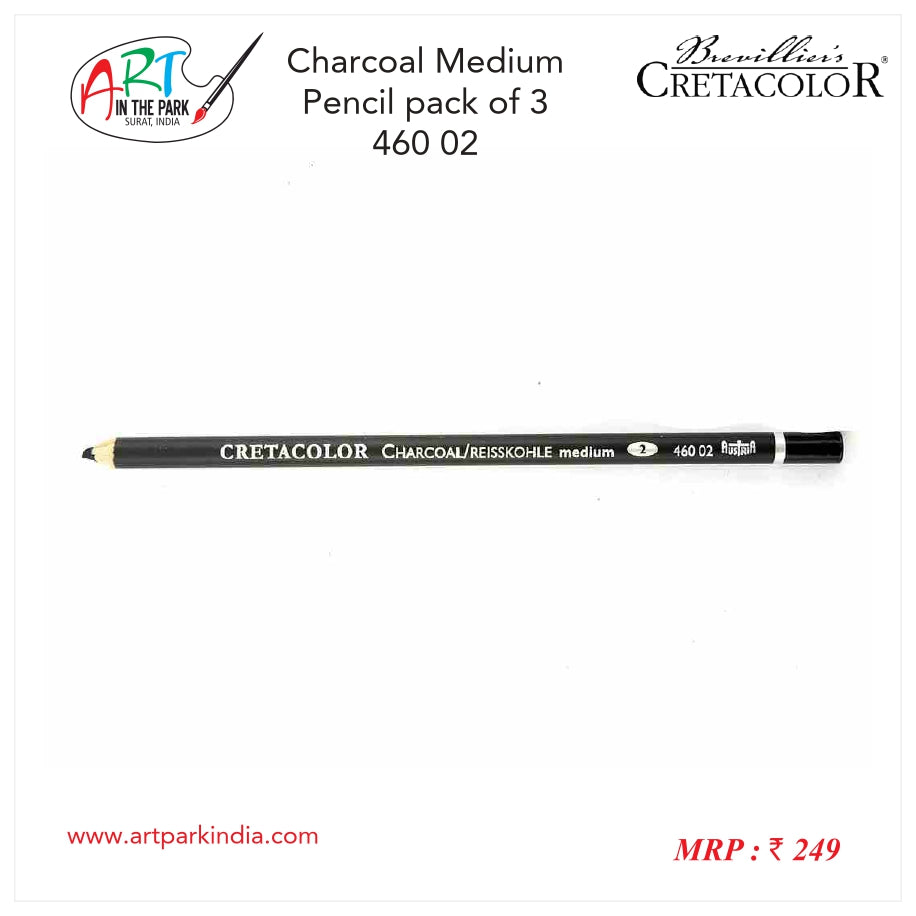 CRETACOLOR CHARCOAL MEDIUM PENCIL PACK OF 3 (460 02)