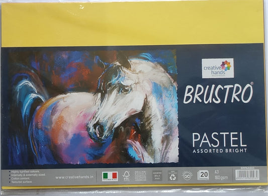 BRUSTRO PASTEL PAPER ASSORTED BRIGHT 160GSM A3