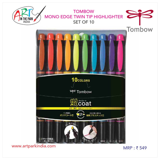 TOMBOW MONO EDGE TWIN TIP HIGHLIGHTER SET OF 10