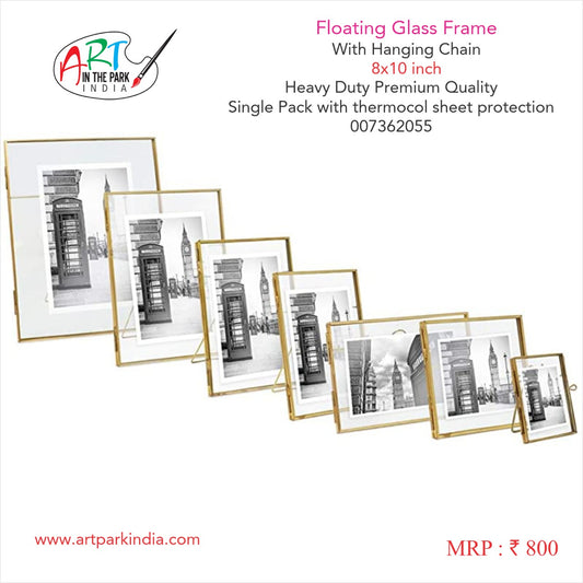 ARTPARK FLOATING GLASS FRAME WITH HANGING CHAIN 8X10