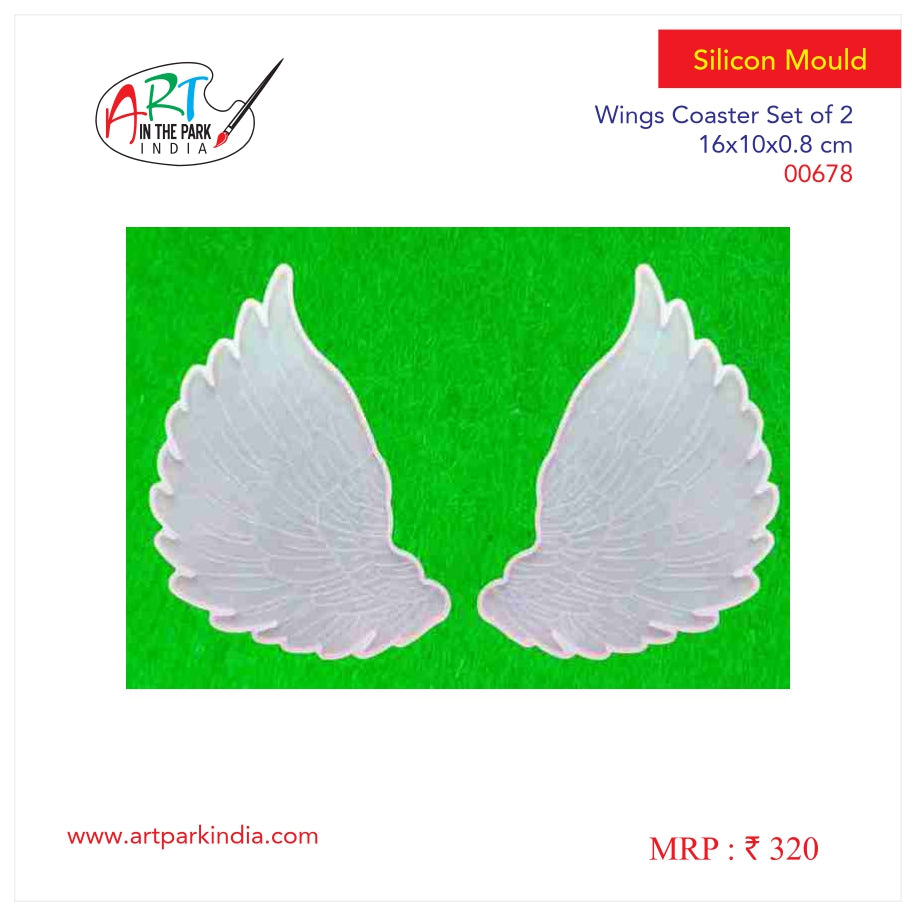 Artpark Silicon Mould wings coster set of 2