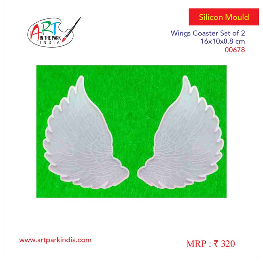 Artpark Silicon Mould wings coster set of 2