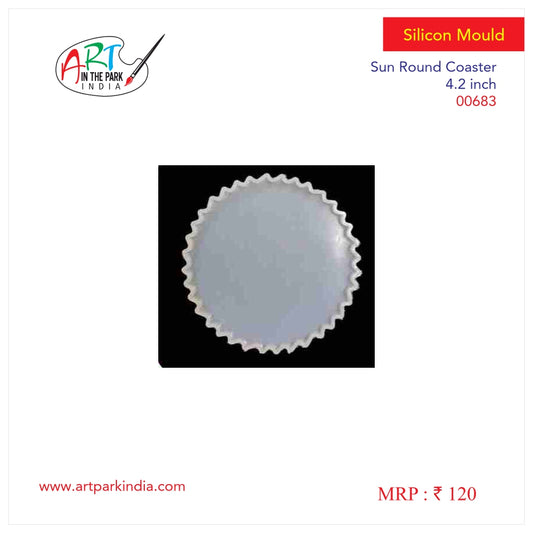 Artpark Silicon Mould sun round coster 4.2"