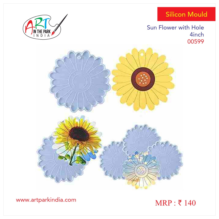 Artpark Silicon Mould sun flower with hole 4" 00599