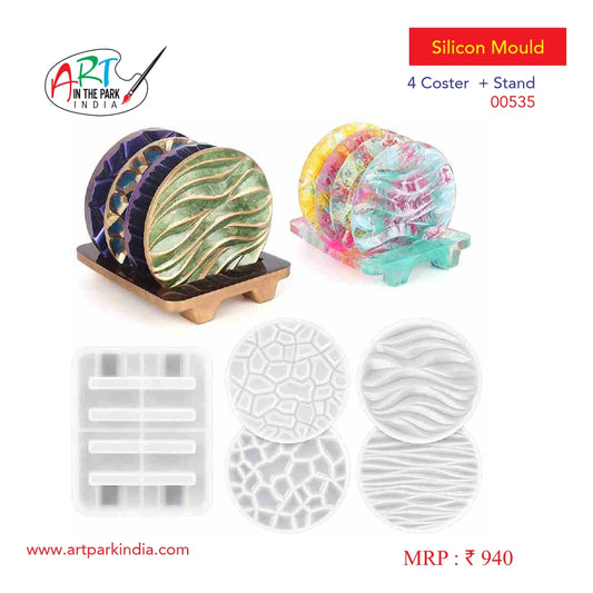 Artpark Silicon Mould 4 coster + square stand