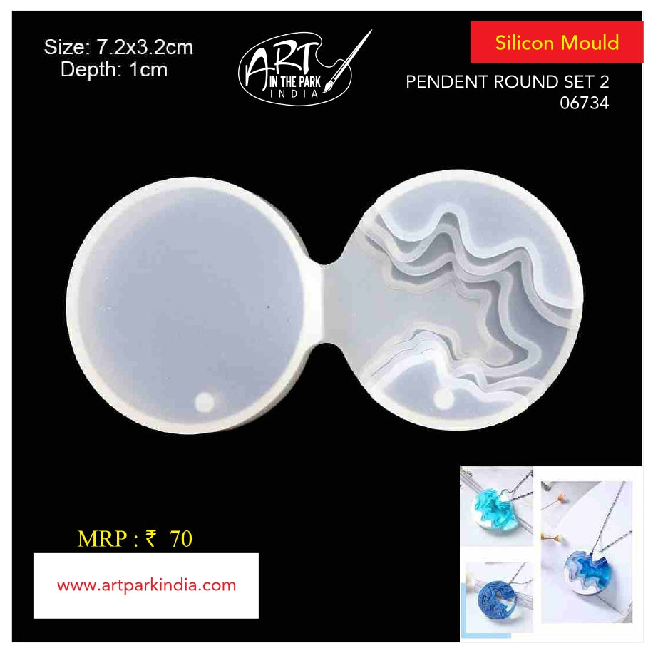 Artpark Silicon Mould Pendent Round 2in1