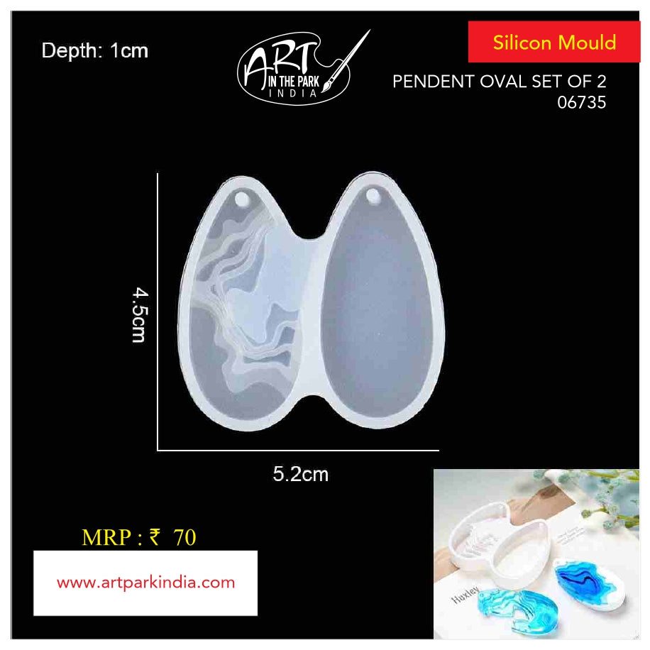 Artpark Silicon Mould Pendent Oval 2in1