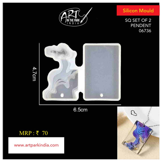 Artpark Silicon Mould Pendent Square 2in1-06736