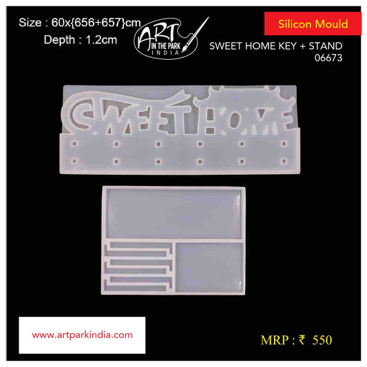 Artpark Silicon Mould Sweet Home key Holder + Stand