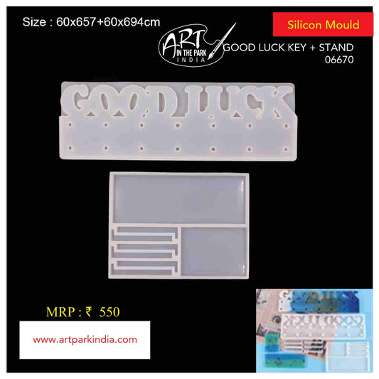 Artpark Silicon Mould Good Luck key Holder + Stand 06670