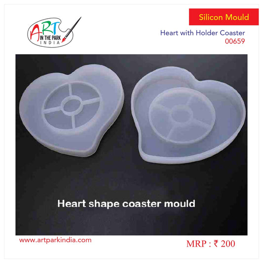 Artpark Silicon Mould Heart with Holder coster-00659
