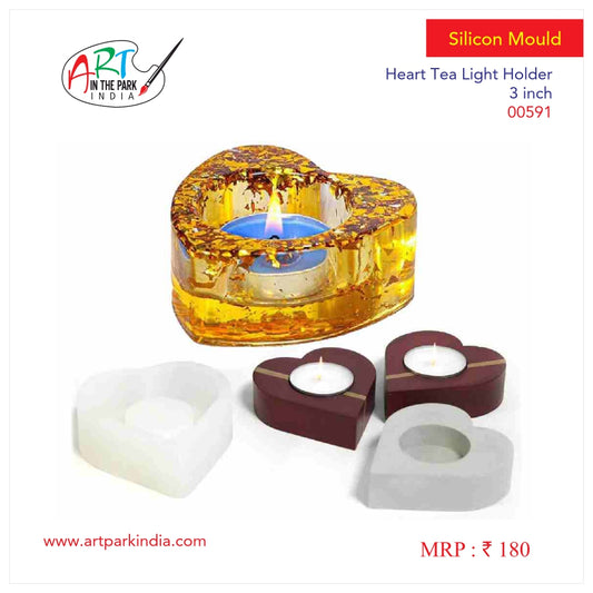 Artpark Silicon Mould Heart Tea Light Holder 3" 00591