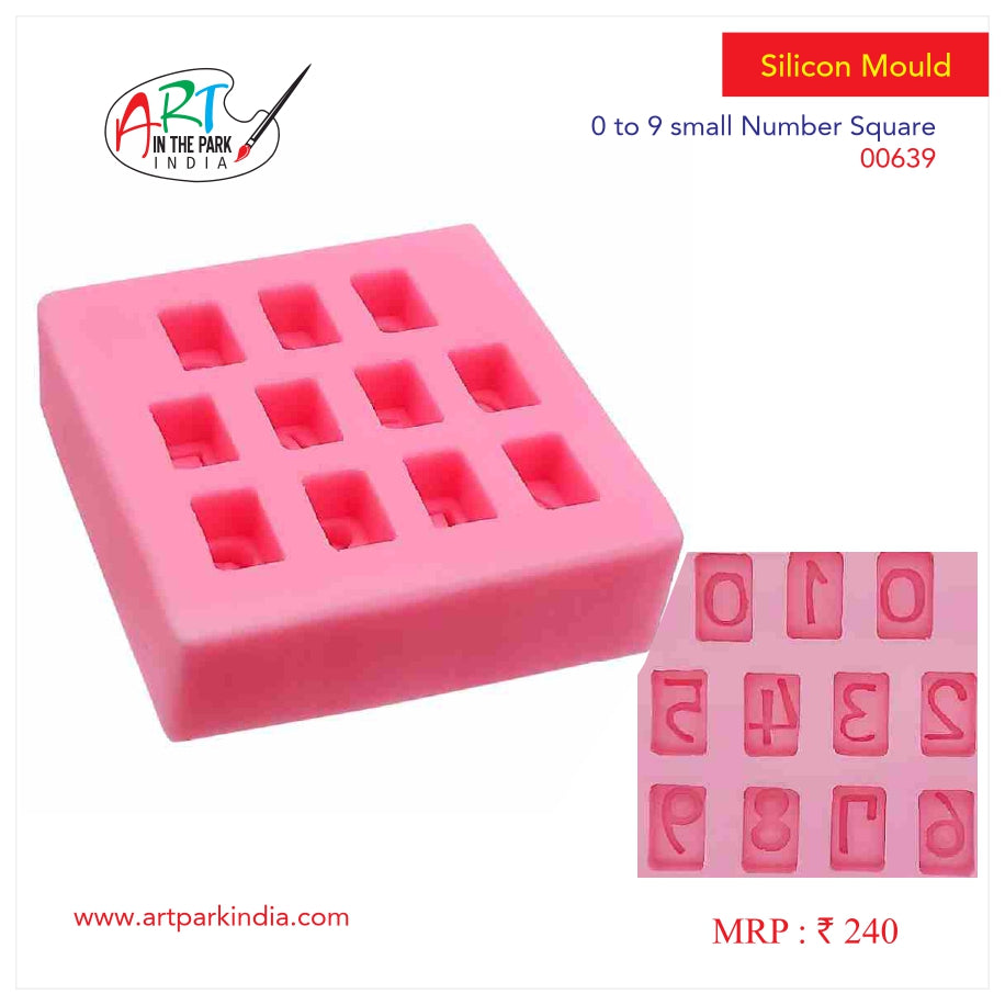 Artpark Silicon Mould 0 to 9 Small Number Square ap00639