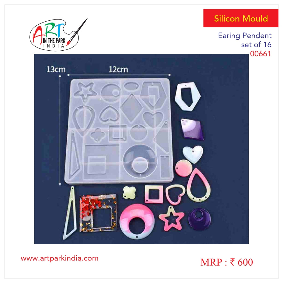 Artpark Silicon Mould Earing/Pendent Set of 16