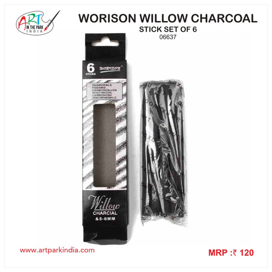 WORISON WILLOW CHARCOAL STICK SET OF 6