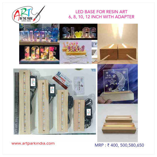 ARTPARK LED BASE FOR RESIN ART WITH ADAPTER 10"