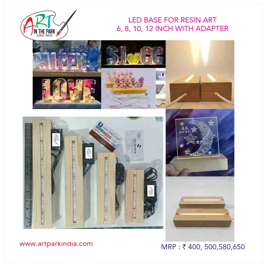 ARTPARK LED BASE FOR RESIN ART WITH ADAPTER 8"