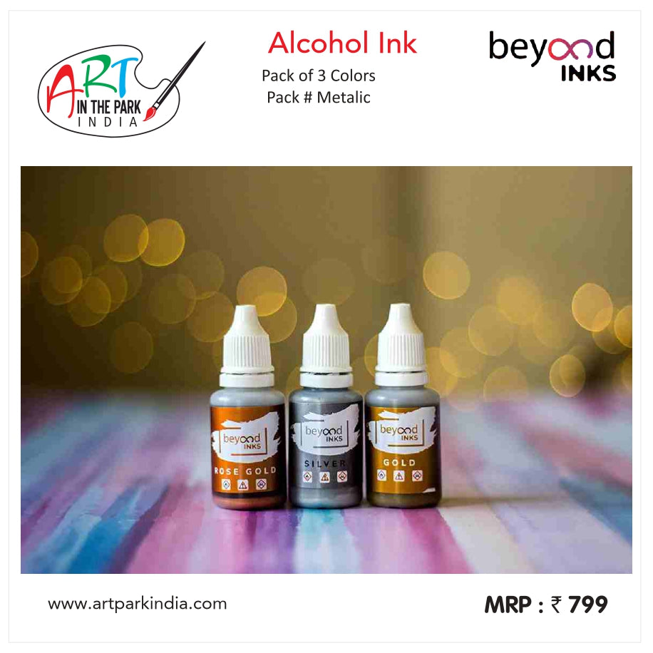 BEYOND INKS ALCOHOL INK PACK OF 3 (PACK- METALLIC)