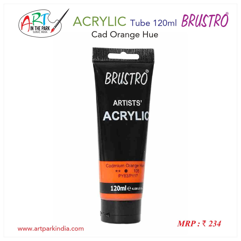 BRUSTRO ACRYLIC TUBE 120ml CAD ORANGE HUE