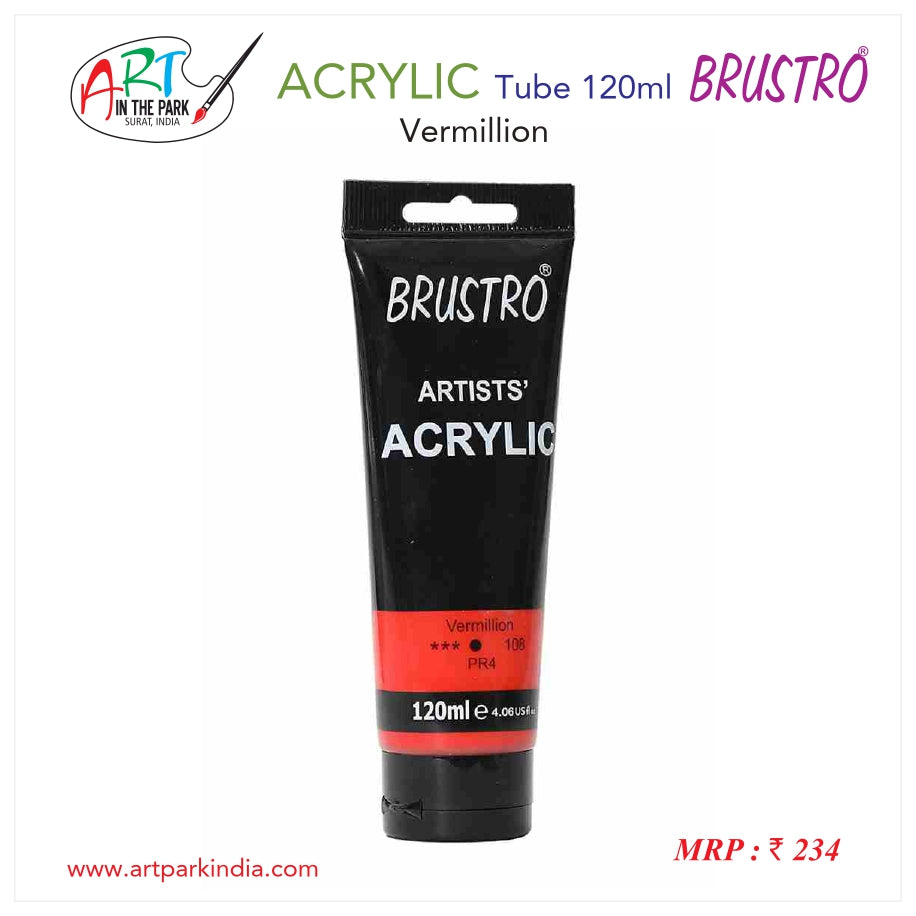 BRUSTRO ACRYLIC TUBE 120ml VERMILLION