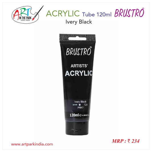 BRUSTRO ACRYLIC TUBE 120ml IVERY BLACK